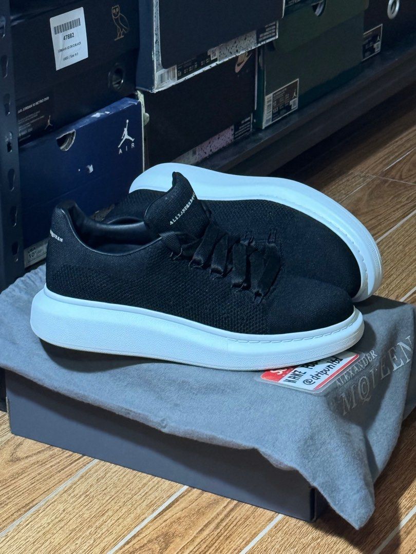 Alexander McQueen Oversized Black Knit Sneaker Men s Fashion Footwear Sneakers on Carousell
