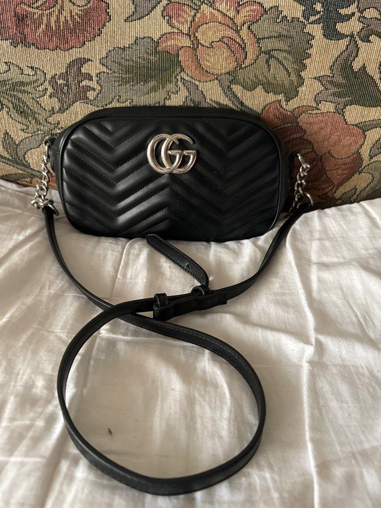 authentic gucci black chain bag
