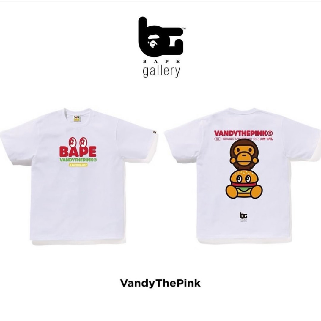 【超ポイントバック祭】 BAPE Gallery Tops Fashion, Men's Tshirt, Pink The Vandy x トップス