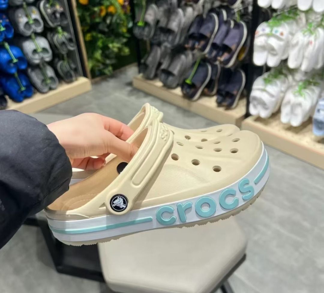 Crocs winter white Beiya clogs with blue accents Hobbies Toys Memorabilia Collectibles Vintage Collectibles on Carousell