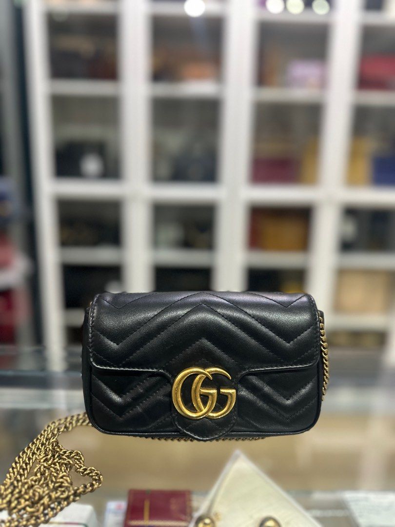 Gucci marmont leather mini chain bag online