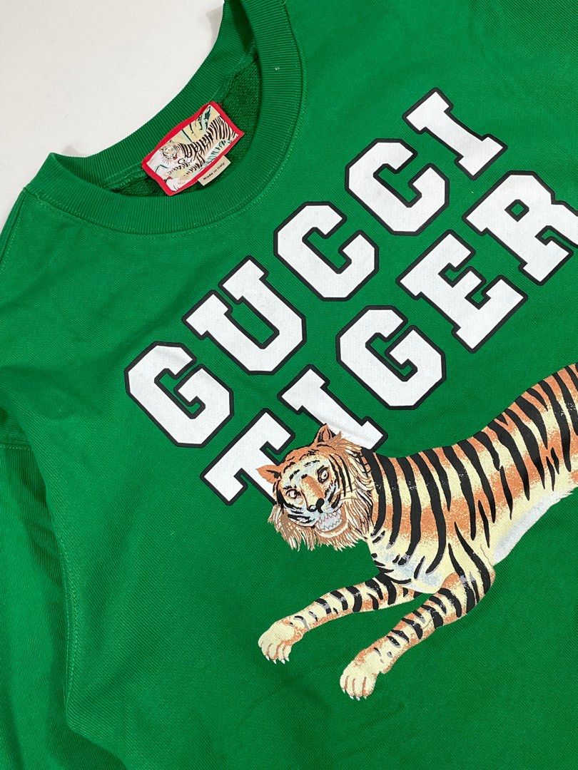 Gucci green tiger hoodie store