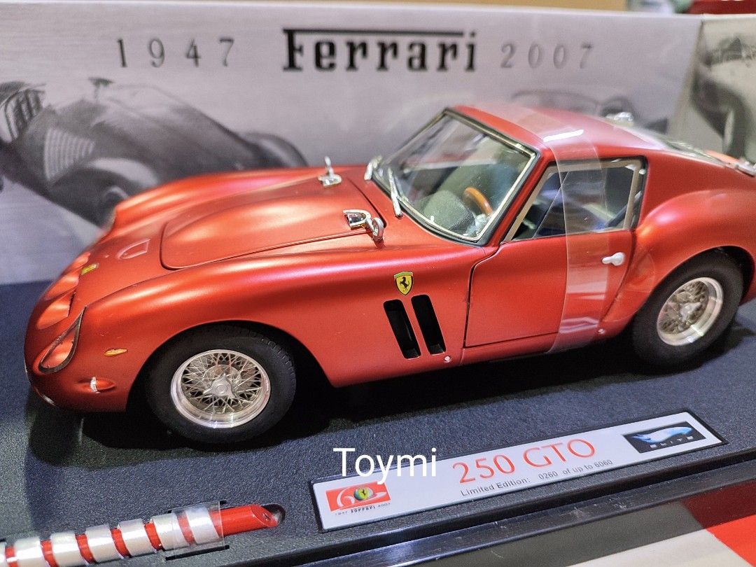 Hot Wheels Elite 1/18 Ferrari 250 GTO Anniversary Matte Red
