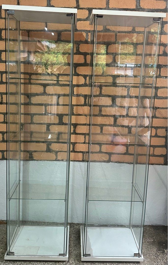 [IKEA DETOLF] Display Glass Cabinet, white (PRICE FOR EACH), Furniture ...