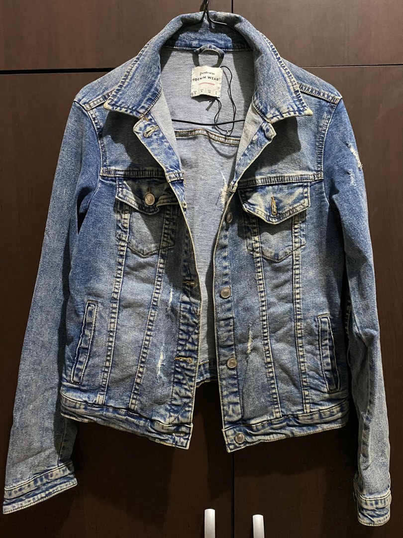 Jaket jeans stradivarius clearance
