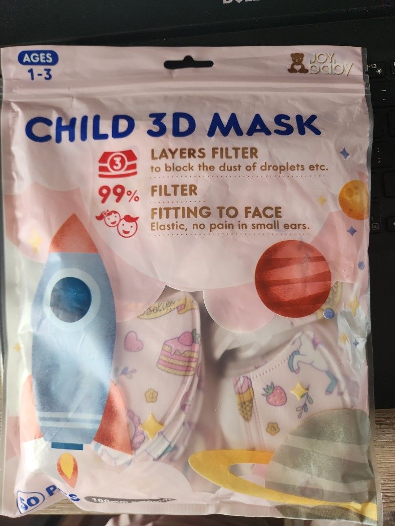 Joybaby mask age 1 to 3 brand new unicorn design Health Nutrition Face Masks Face Shields on Carousell