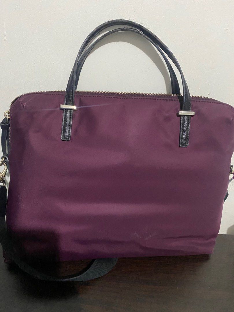 Kate Spade Laptop Bag (Plum) (Category: Laptop Bags & Sleeves) located in Quezon City. Submitted by Dress.For.Less (Listing ID 1336436281, Image 2). Description: Nylon laptop bag with top handle and adjustable strap. Fits 14” laptop Price is slightly negotiable for serious buyers.