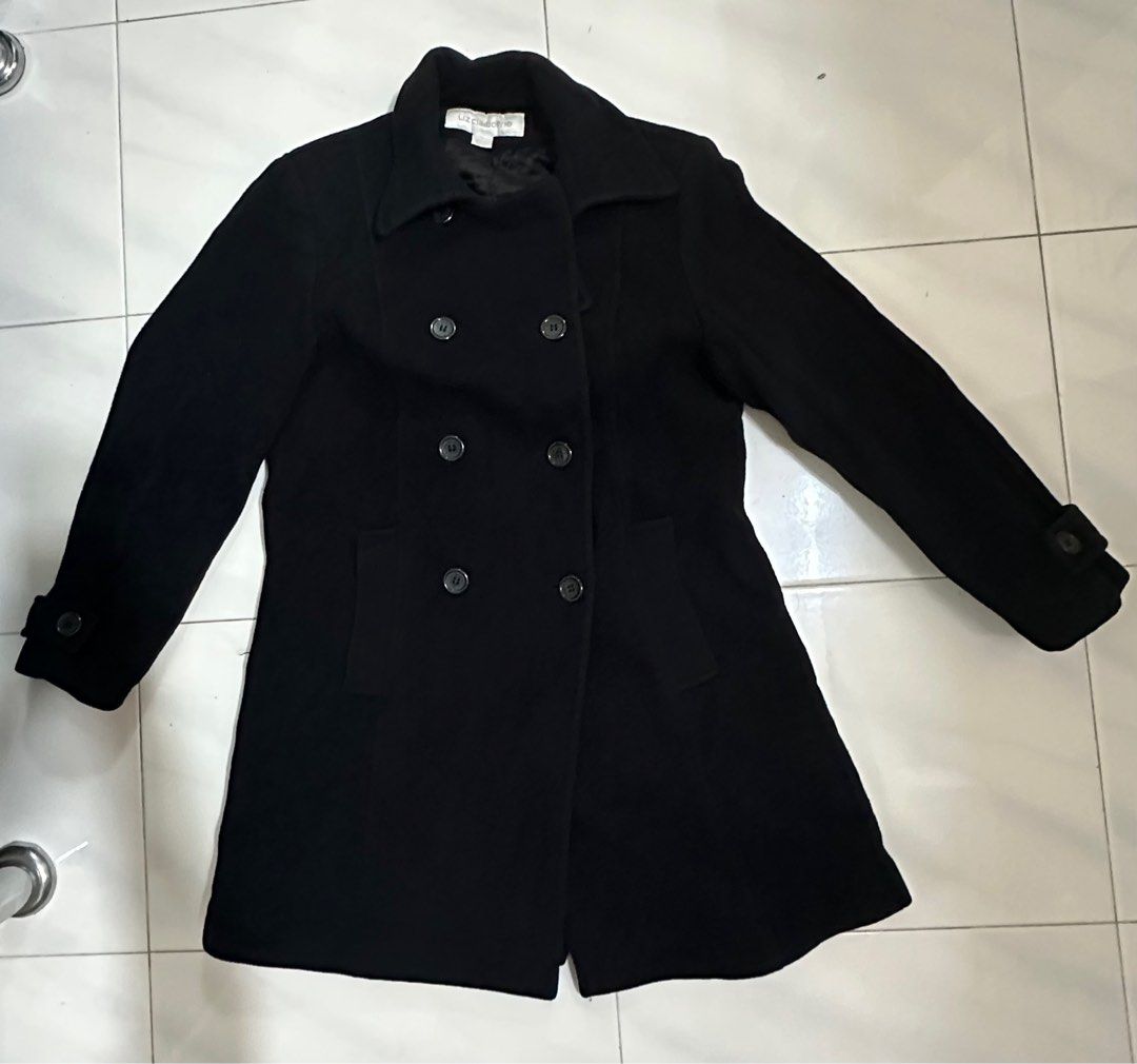 Liz Claiborne Black Wool Coat Autumn Fall Women s Fashion Coats Jackets and Outerwear on Carousell