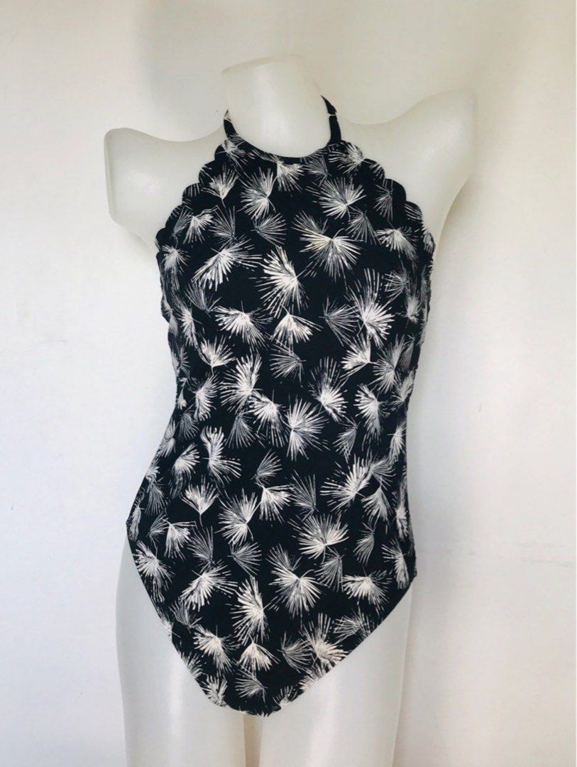 M La Blanca Petal Pusher Hi Neck Halter One Piece Swimsuit Women s Fashion Swimwear Bikinis Swimsuits on Carousell