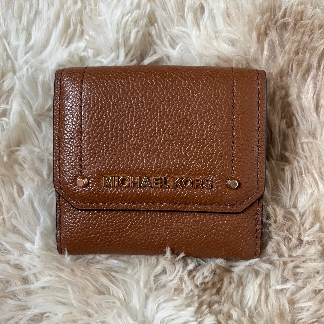 Michael Kors Hayes Trifold Small Wallet Brown Luxury Bags Wallets on Carousell
