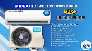Midea celest split type aircon free installation