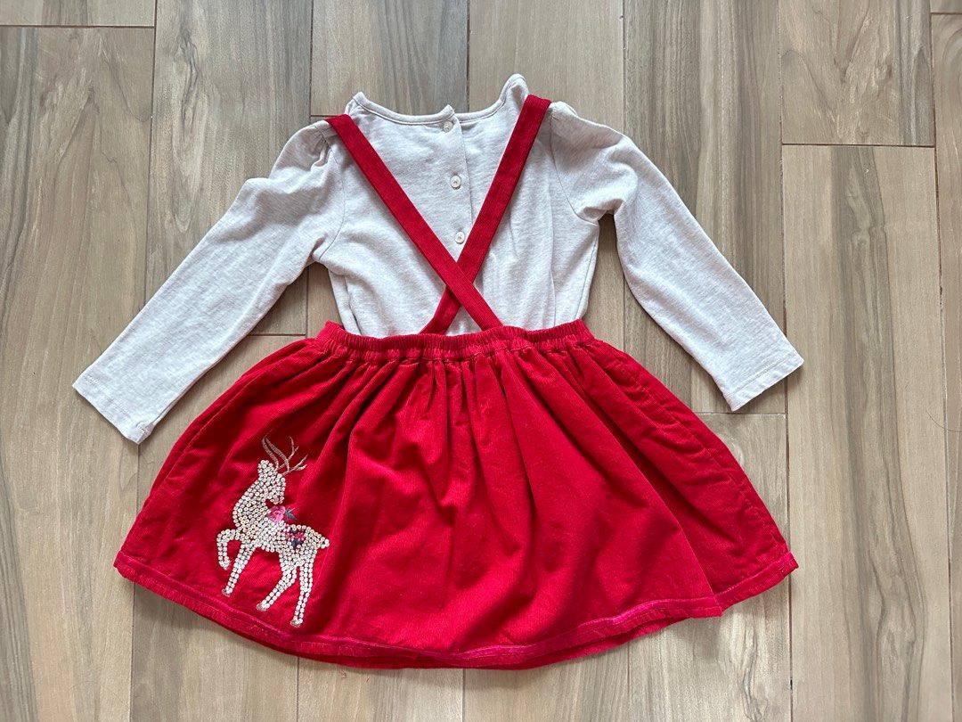 Monsoon 嬰兒服飾紅色亮片裝飾 Corduray皮套装 / 聖誕服飾 / 聖誕連身裙 / Christmas dress （分類：嬰兒及小童流行時尚）位於 Hong Kong。 由 et99987 提交（商品編號 1336376546，圖片 2）。簡介： 元朗站面收 順豐到付 (只接受轉數快 or Payme)。
