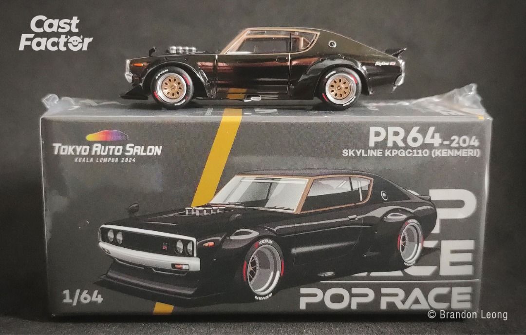 Unboxing POP RACE 1:64 SKYLINE KPGC110 (KENMERI) Tokyo Auto
