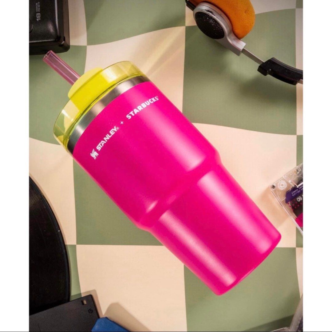 RARE Authentic Mexico Starbucks Stanley Hot Pink Lime 20oz 591ml Tumbler  Cold Cup Collectors Must Have Perfect Gift, Furniture & Home Living,  Kitchenware & Tableware, Water Bottles & Tumblers on Carousell