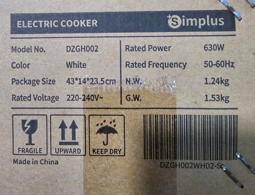 Simplus Electric Cooker Steamer Multicooker Hotpot Flying pan, TV ...