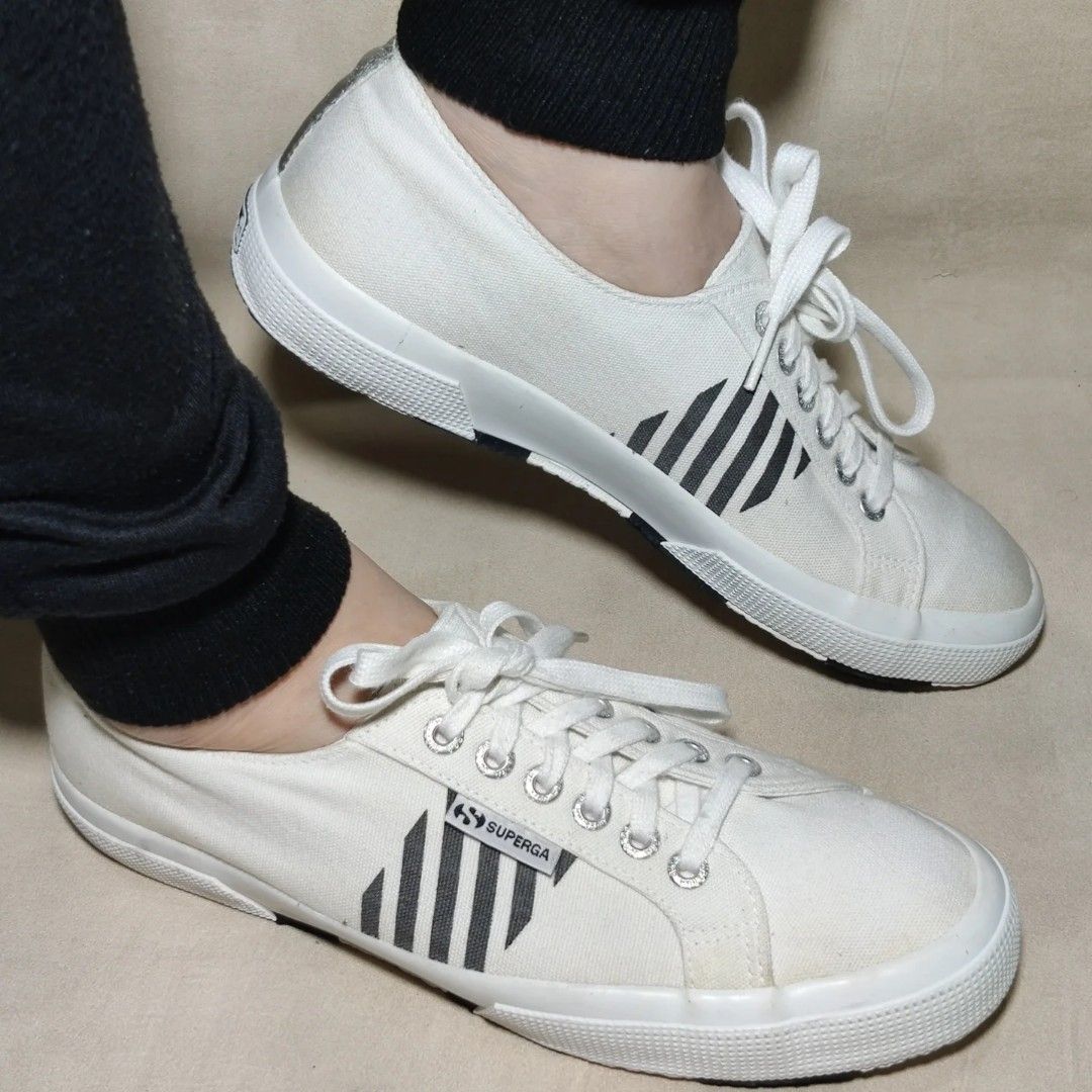 SUPERGA WHITE CANVAS LOW SNEAKERS