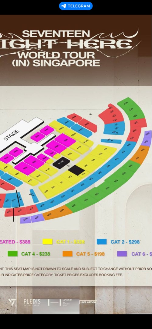 wts x2 cat 3 seventeen right here concert sg , Tickets & Vouchers