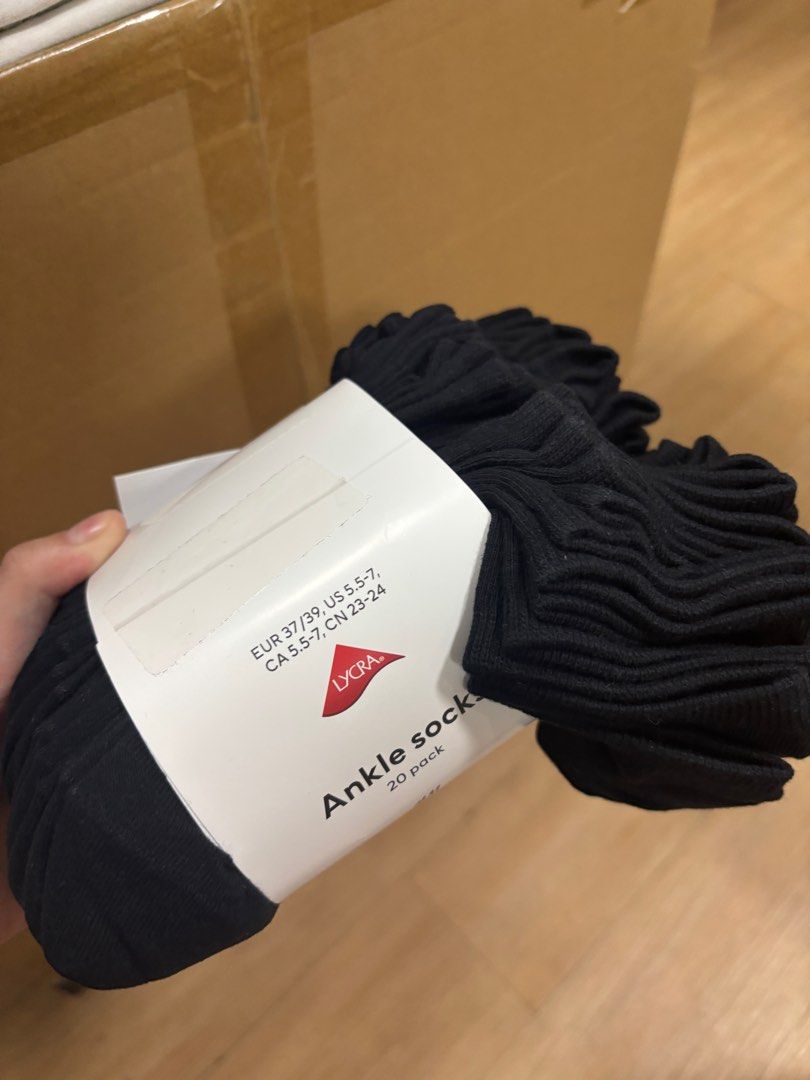 Tingi H&M ankle socks (Category: Socks) located in Manila. Submitted by tjselarom (Listing ID 1336423734, Image 1). Description: Selling tingi for 5pairs(10pcs) ‼️For only 500‼️ Every 5 pairs must be the same in color and in size. Also available for 20pack! ✅Authentic, brand new, never worn. ✅ EUR sizes available: 37-39, 40-42, 43-45 ✅ available in 2 colors: black & white Location: Binondo .