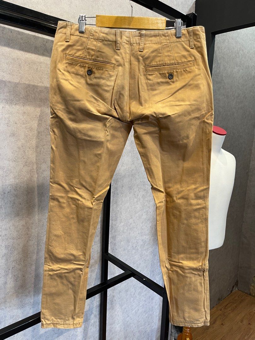 Topman Long Chino Slim Fit Pants Khaki 32