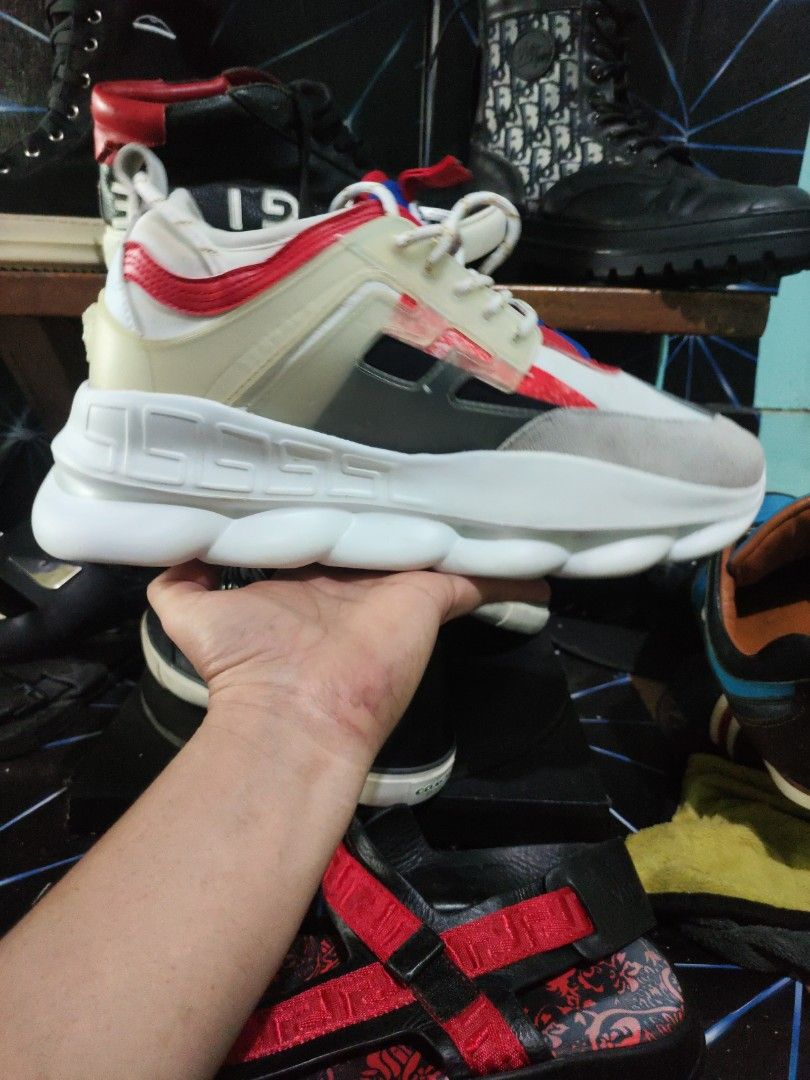 Versace chain reaction white red outlet