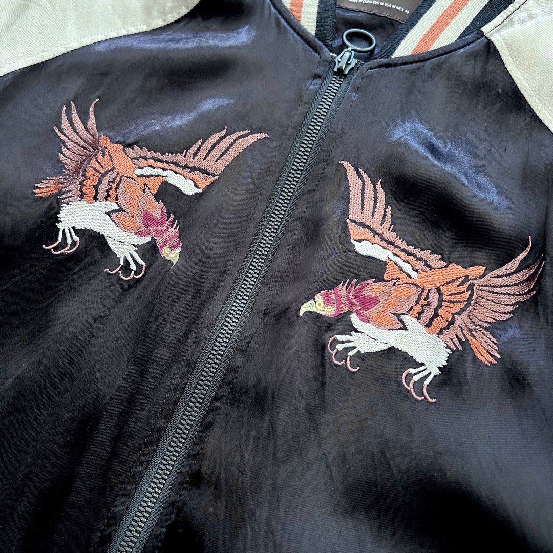 Embroidered bomber jacket zara deals