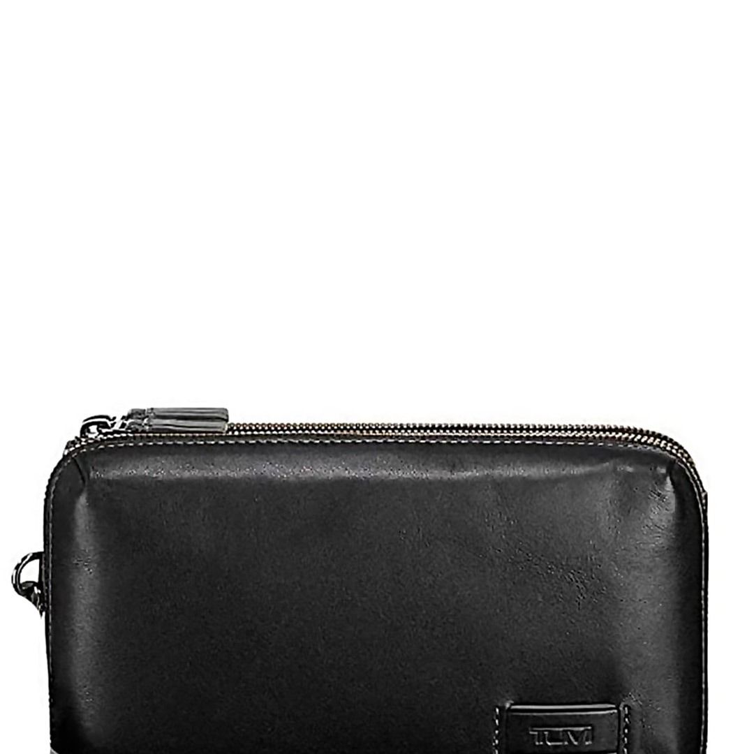 240717G TUMI Harrison Halstead Triple Zip Clutch Black Full