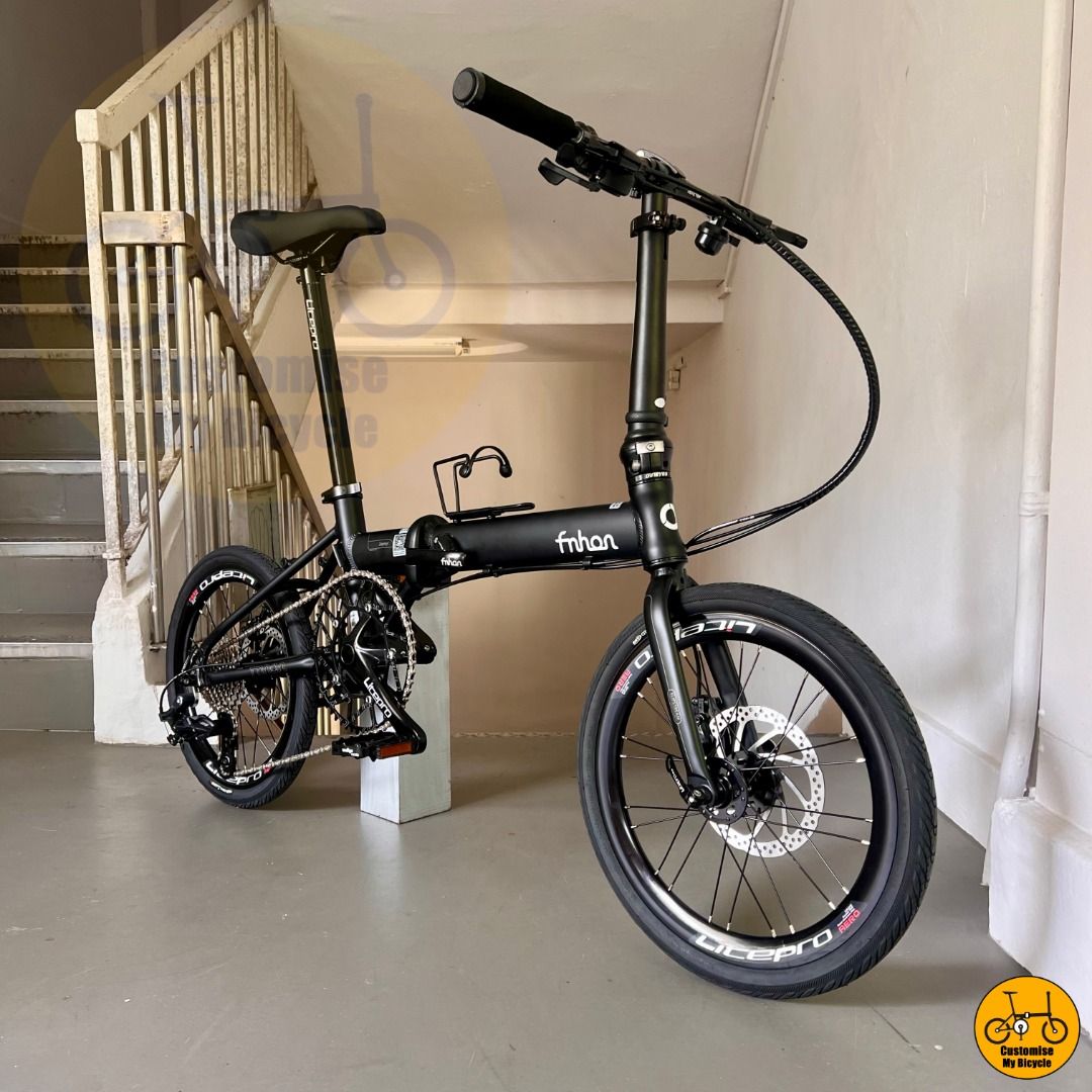 Fnhon Zephyr 18 Sensah 9s Litepro Folding Foldable Foldie Fold Bicycle Kid Child Bike Matte Black Commutte Light
