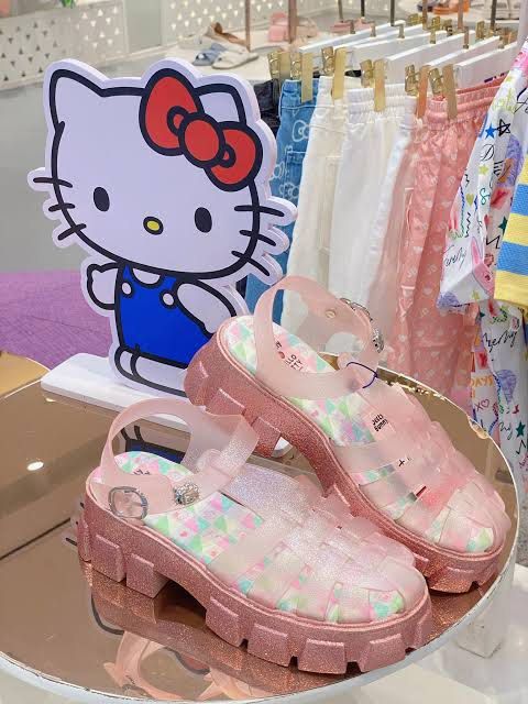 Jelly Bunny X Hello Kitty TEENA WIKI PLATFORMS PINK Women s Fashion Footwear Flats Sandals on Carousell