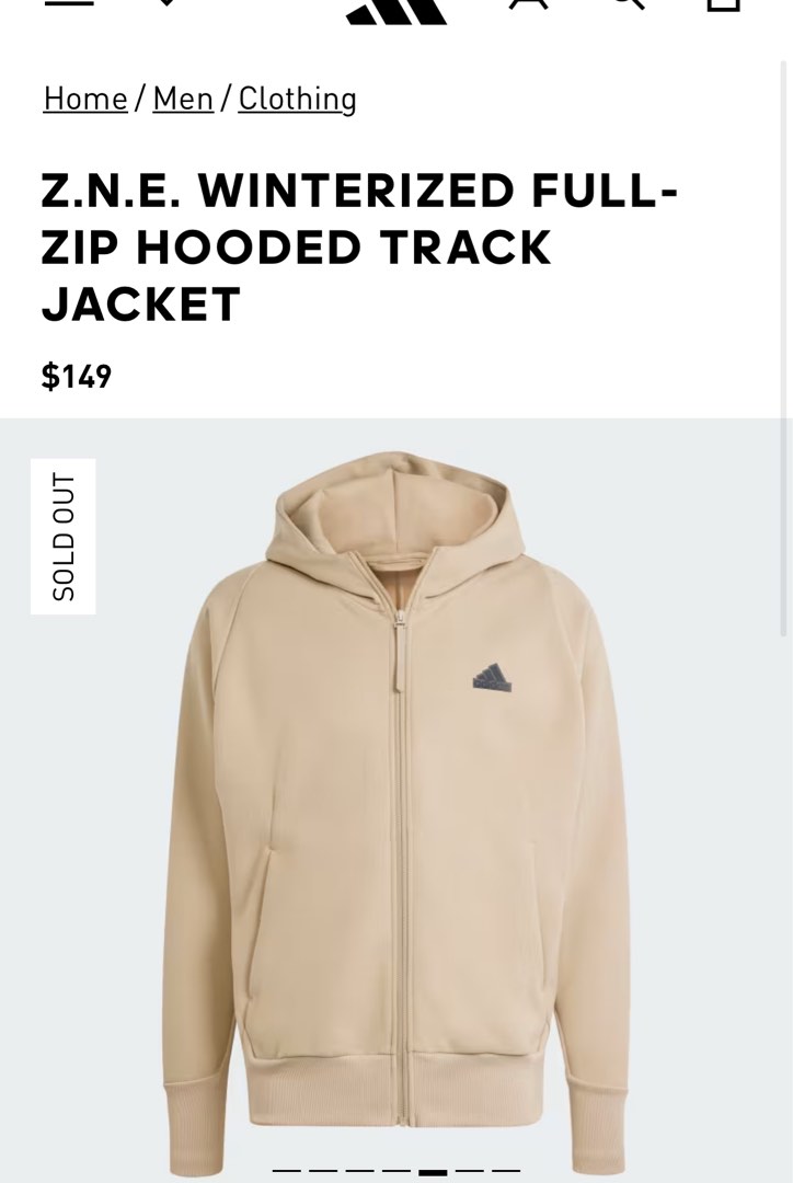 Adidas ZNE hoodie in Tan