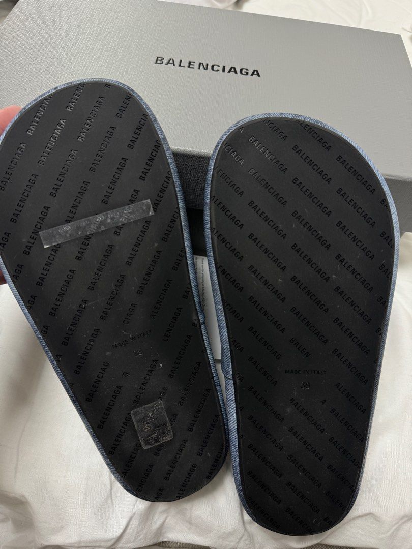 Balenciaga denim look platform slippers (Category: Sneakers & Footwear) located in Muntinlupa City. Submitted by iriedays (Listing ID 1336647937, Image 2). Description: WTS Balenciaga denim look platform slippers Size 39 USED ONCE ONLY FOR PHOTOSHOOT. Complete inclusions FIRM PRICE! (STEAL PRICE ALREADY) DM🗝️.