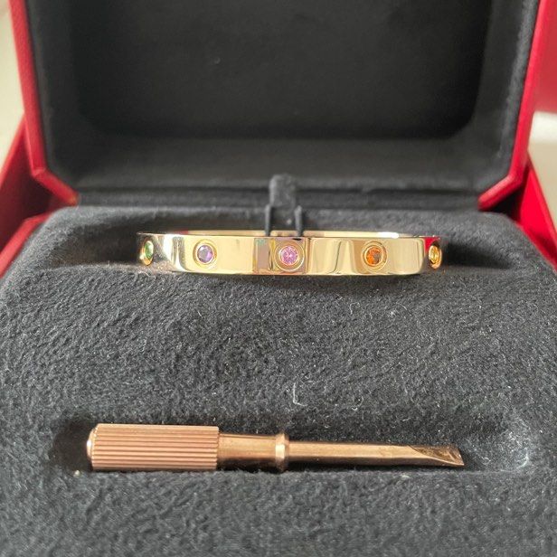 Cartier love bracelet pink gold with sapphire Luxury Accessories on Carousell