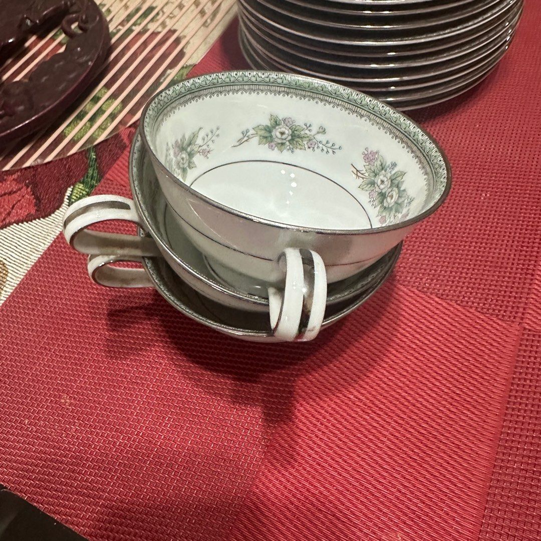 Noritake Set (Category: Coffee & Tea Tableware) located in Quezon City. Submitted by qsersera_sales (Listing ID 1336501363, Image 3). Description: 12pcs saucer 16pcs small saucer Sauce pot Ice bucket 16pcs tea cups Tea pot .