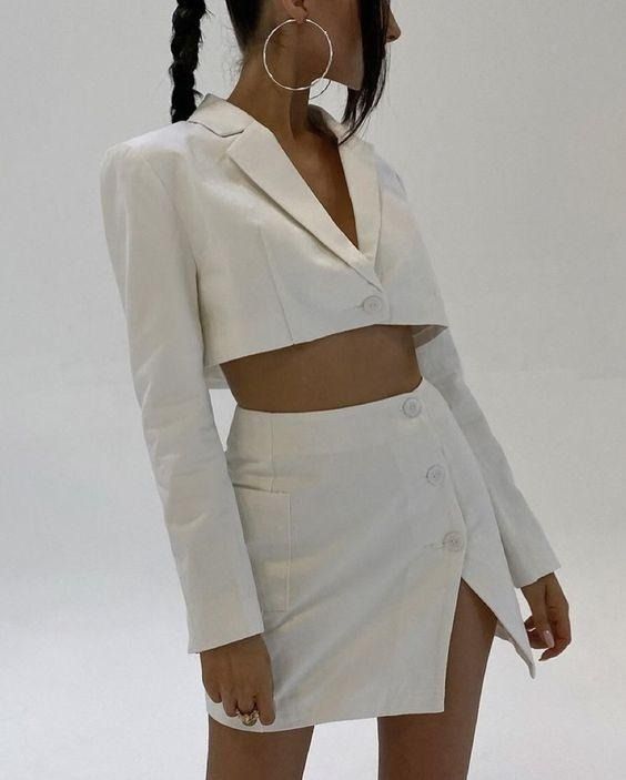 Coordinates (Category: Sets or Coordinates) located in Bocaue. Submitted by decluttercsbroke (Listing ID 1336629876, Image 1). Description: top: small - med frame skirt: 25-26 Reworked and vv classy.