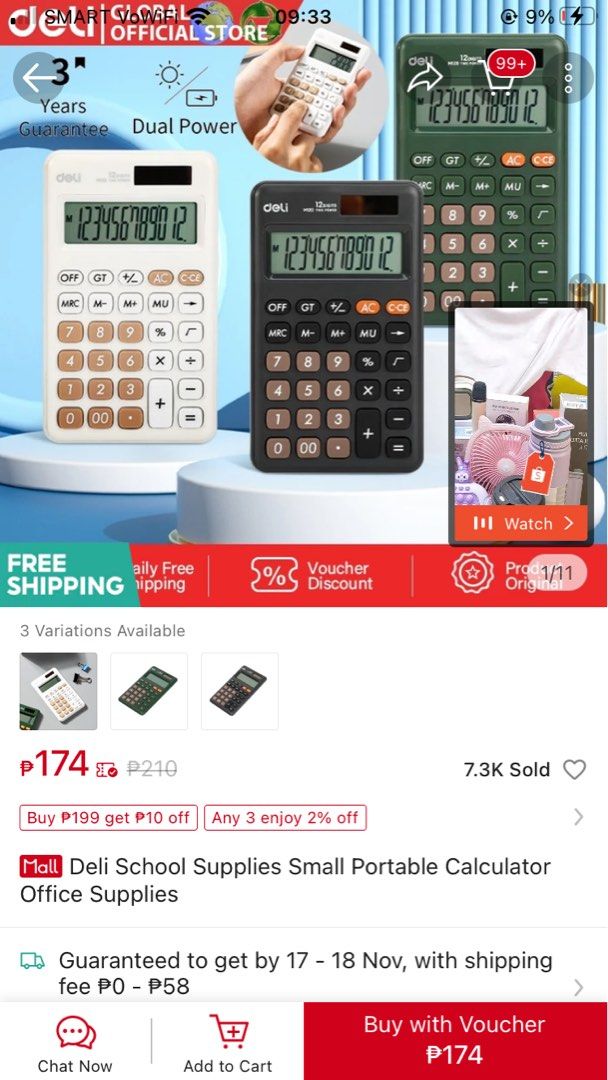 Deli Basic Calculator (Category: Office & Business Technology) located in General Tinio. Submitted by kt___. (Listing ID 1336514576, Image 3). Description: Main calculator na ginamit sa board exam. Rfs: Nakapasa na 🥹🙏🏻.