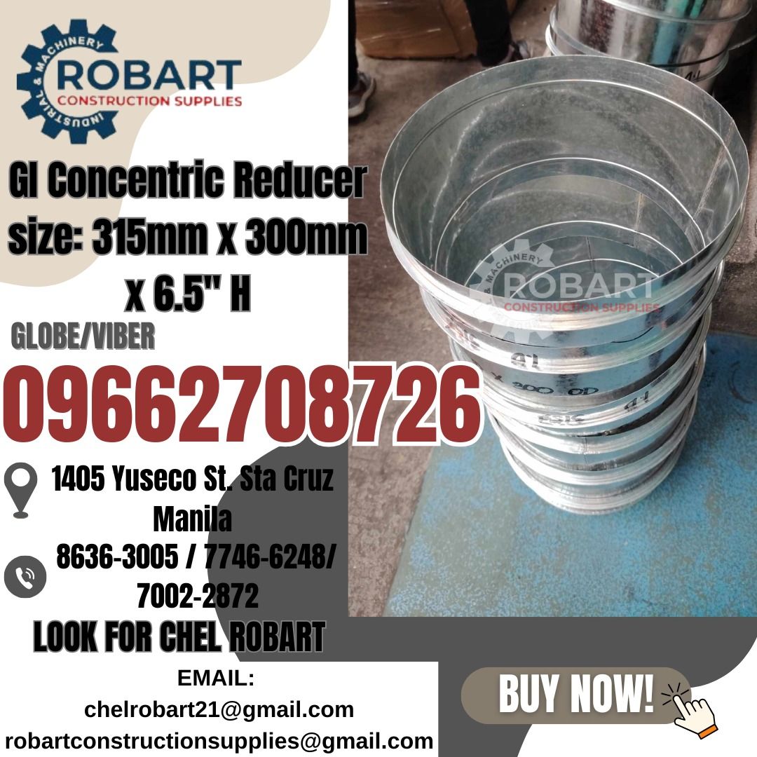 GI CONCENTRIC REDUCER, Commercial & Industrial, Construction Tools ...