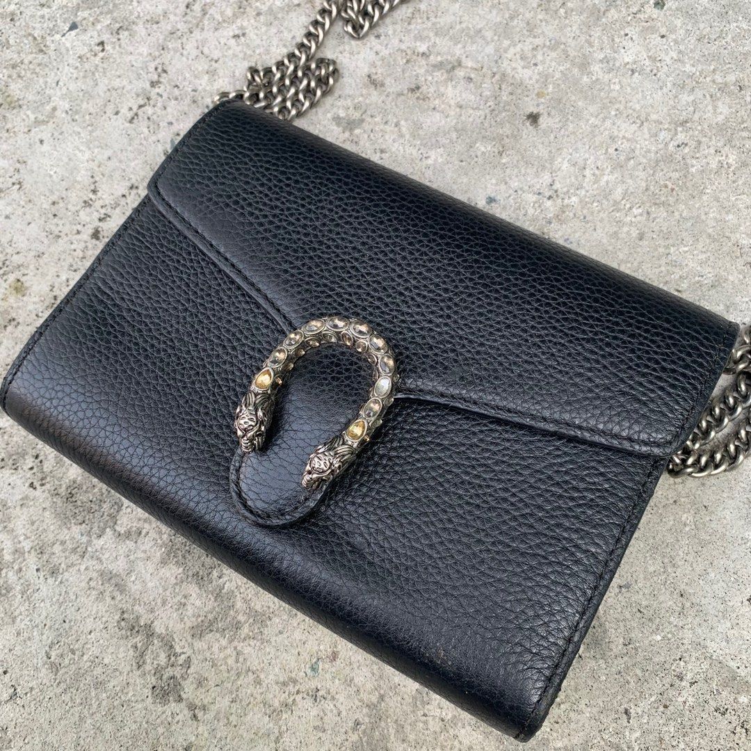 Gucci Black Leather Dionysus Mini Chain Bag Luxury Bags Wallets on Carousell
