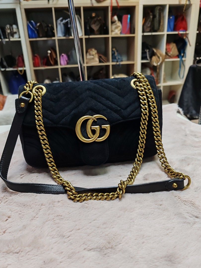 Gucci GG Marmont Velvet Crossbody Bag Luxury Bags Wallets on Carousell