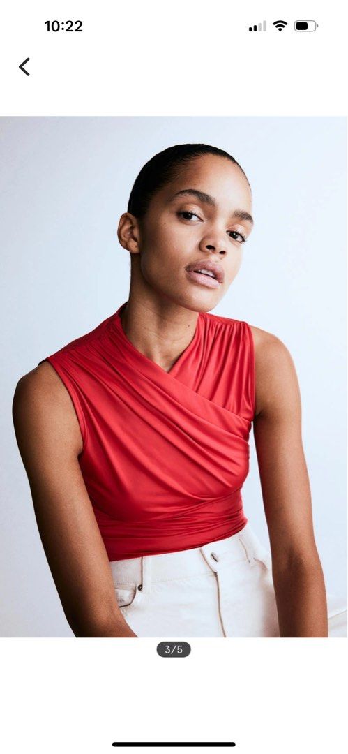 H M Red Bodysuit Women s Fashion Tops Blouses on Carousell