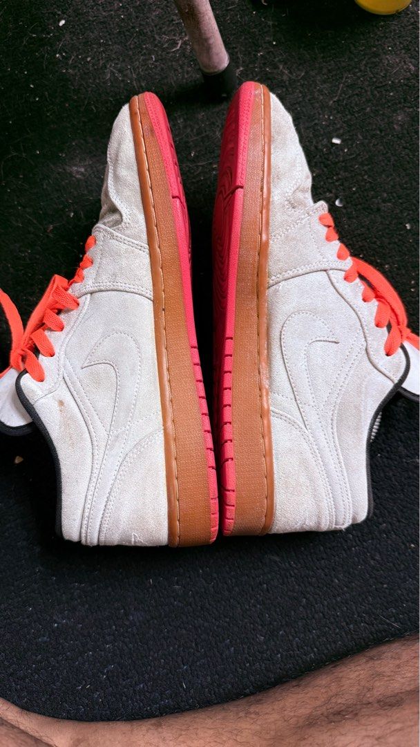 Jordan 1 Low White Gum Hyper Pink Men s Fashion Footwear Sneakers on Carousell