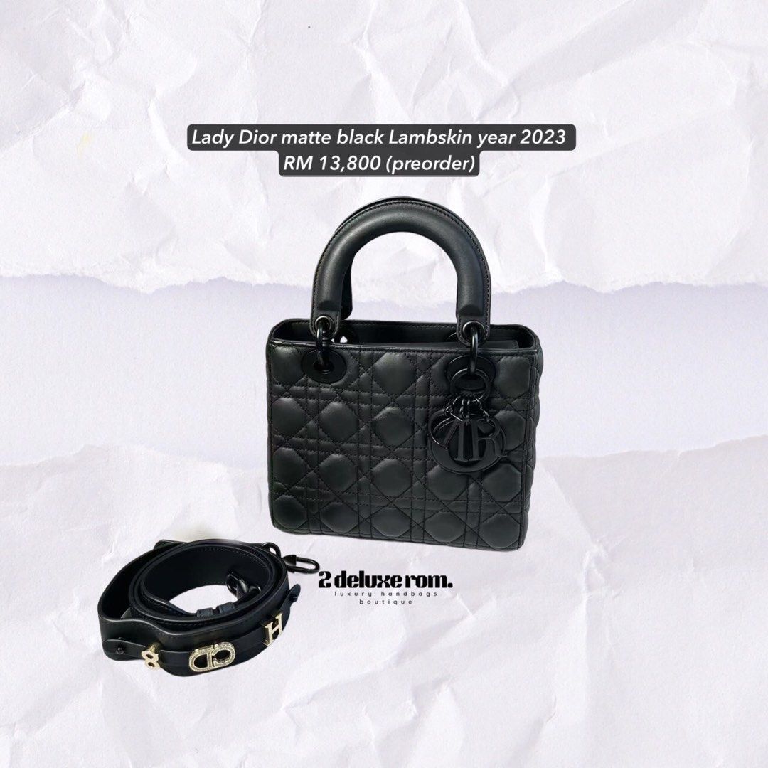 Lady DIOR Small Lambskin Matte Black FIXED PRICE Luxury Bags Wallets on Carousell