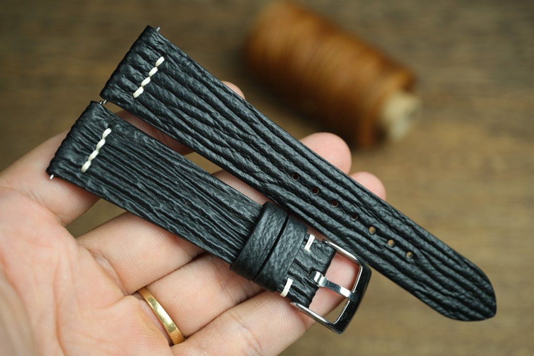 Leather watch strap genuine SHARK leather band 20mm Men s Fashion Watches Accessories Watches on Carousell