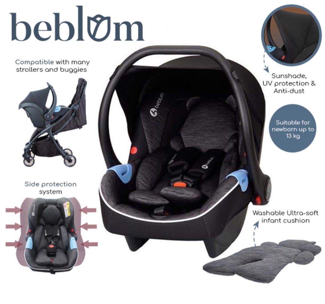 Light weight Beblum Infant car seat can attach to GB POCKIT stroller Babies Kids Going Out Strollers on Carousell