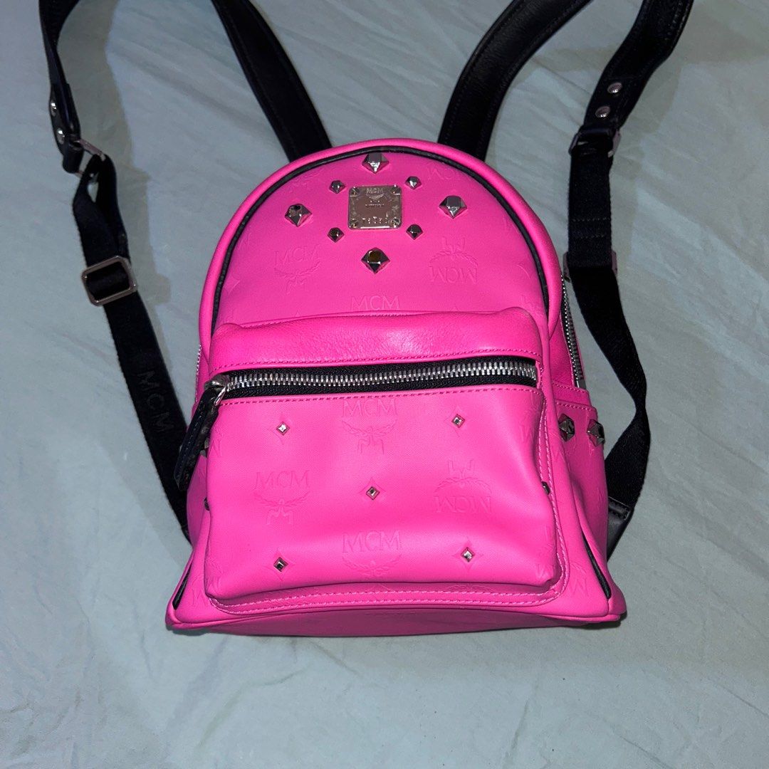 MCM hot pink small backpack