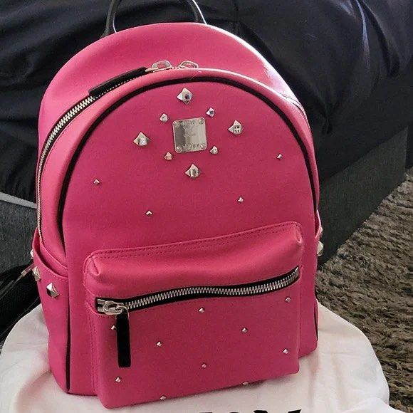 Mcm hot pink backpack deals