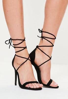 Missguided black strappy heels on sale