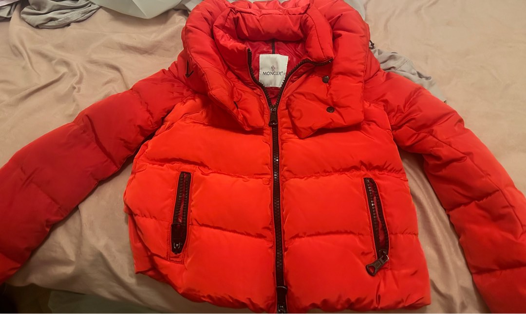 Moncler red down jacket Carousell