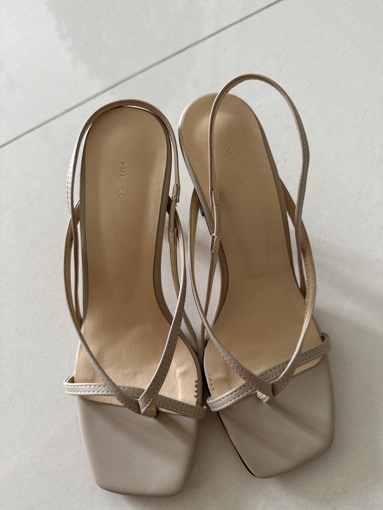 Neutral open toe heels clearance