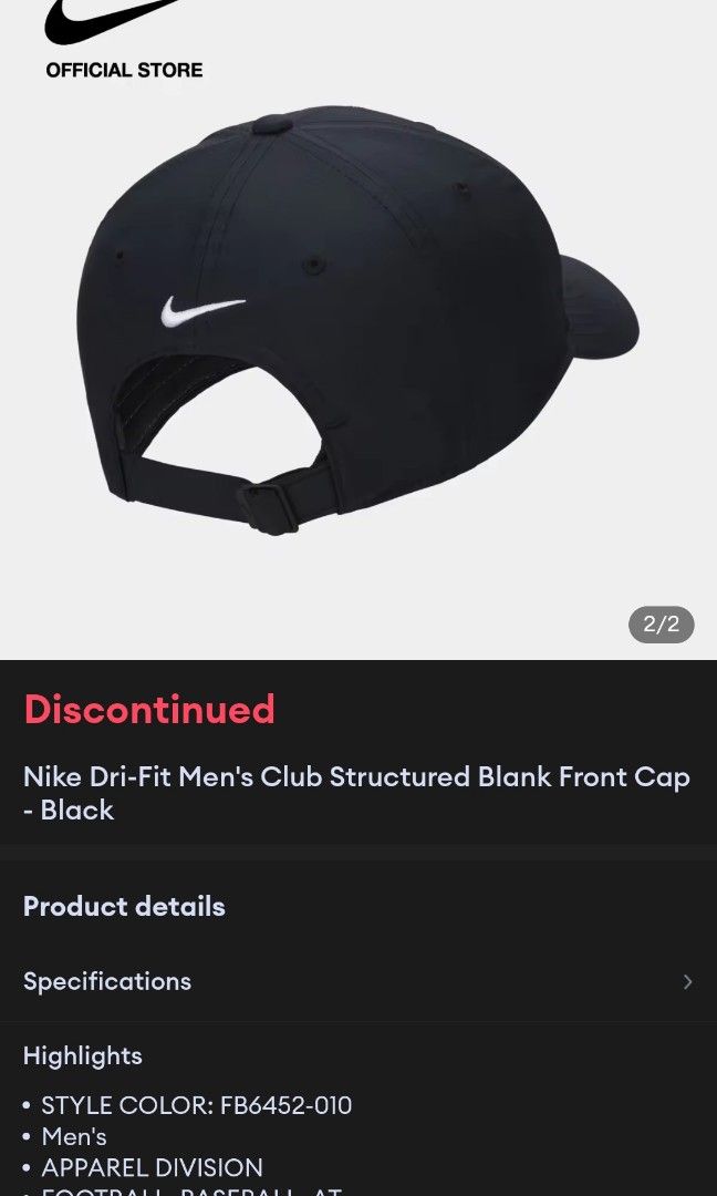 mens nike fitted hats