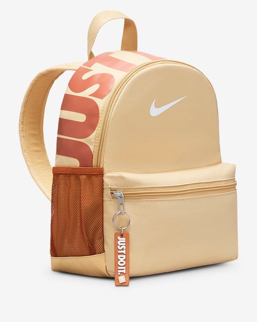 Free Mail) Nike Just Do It Backpack (Beige/Orange), Women's