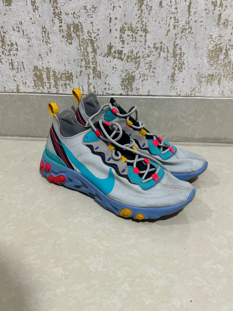 Nike React Element 55 Teal Nebula Fesyen Pria Sepatu Sneakers di Carousell